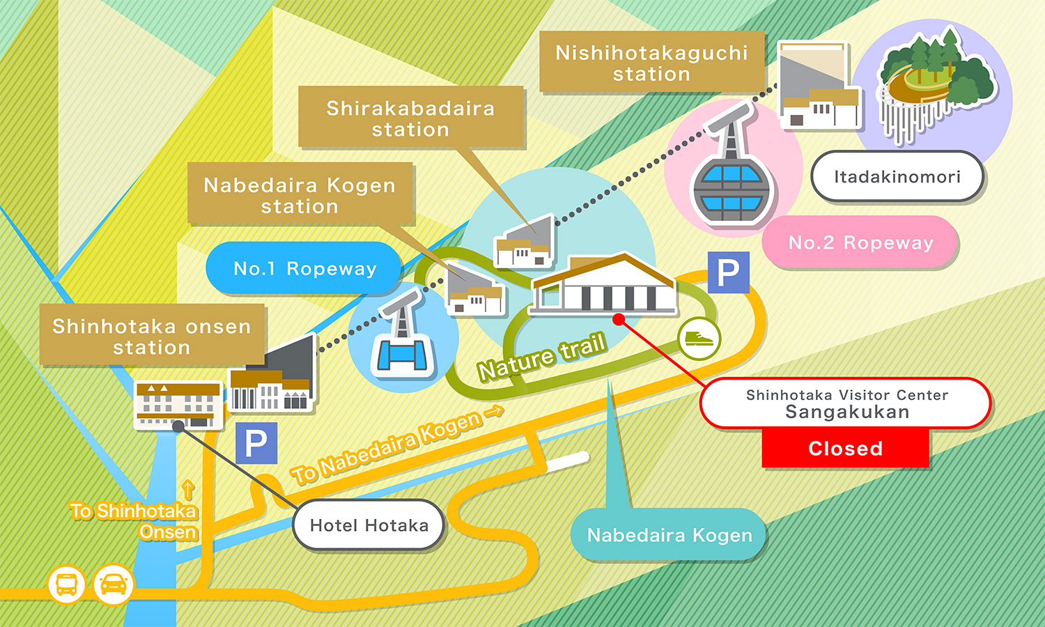 Shinhotaka ropeway map